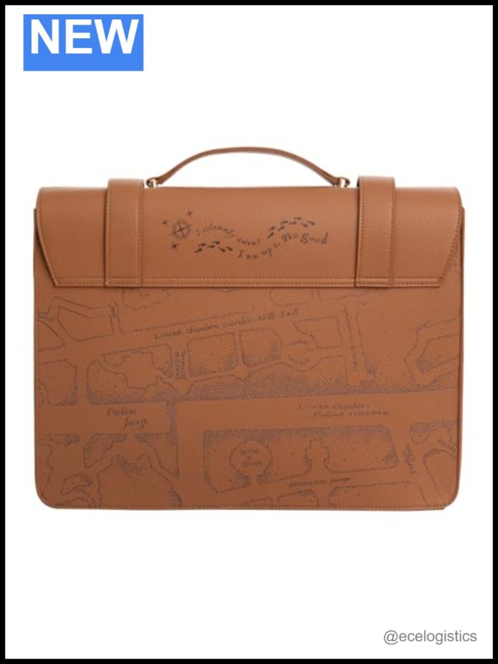 Harry Potter Marauder's Map Crossbody Satchel Purse with Top Handles, Vegan - Picture 5 of 6